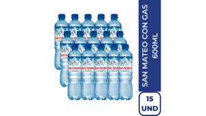 Agua mineral San Mateo con gas de 600 ml x 15 unidades