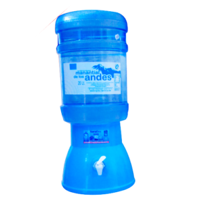 Surtidor celeste + Envase + Bidón de agua Manantial de los Andes 20 litros