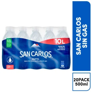 Agua San Carlos sin gas de 20 unidades x 500 ml – paquete