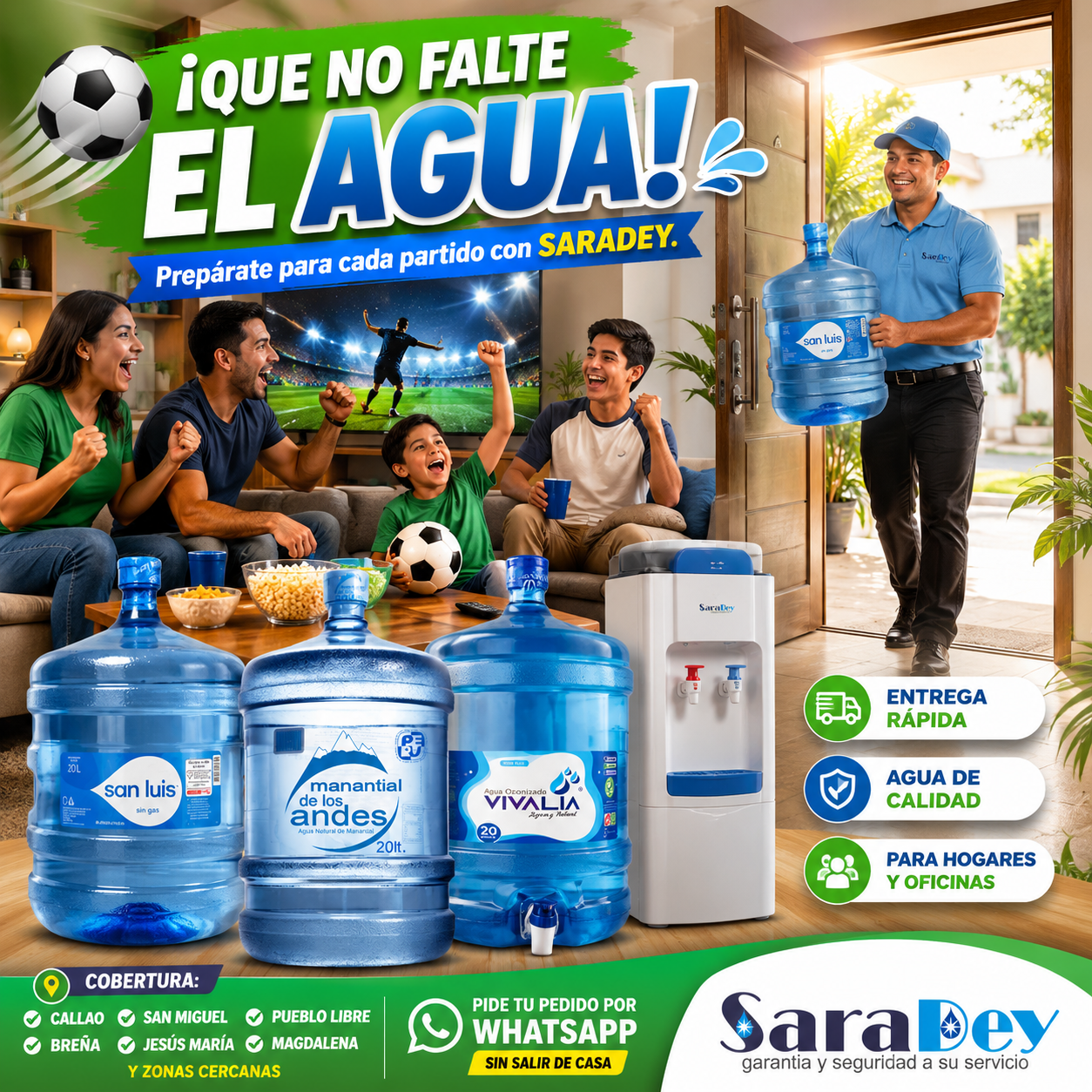 En este momento estás viendo Bidón de Agua y Bidón de Agua Mineral con Entrega a Domicilio en Callao, San Miguel, Pueblo Libre, Breña, Jesús María y Magdalena | Distribuidora y Proveedor SARADEY