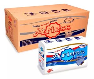 Papel Toalla Interfoleado Ariess de 200 hojas caja x 20 paquetes