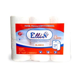 Papael Toalla Institucional Ellia de 150 metros x 6 rollos